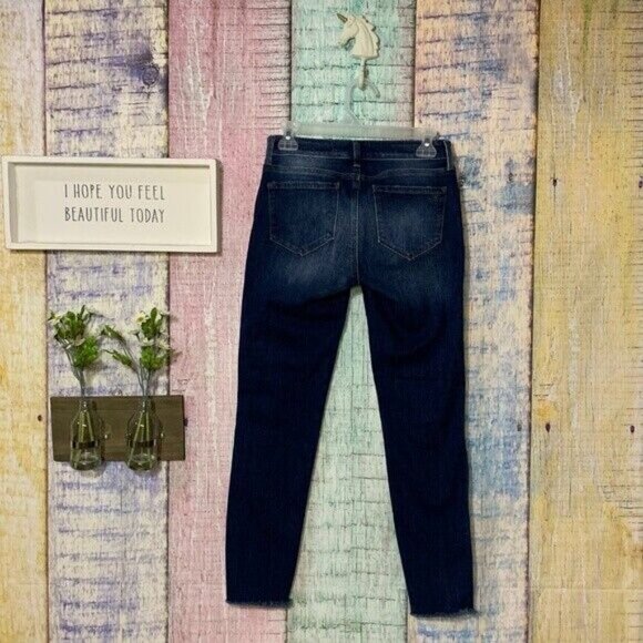 Mavi Distressed Hem Adriana Ankle Skinny Patched Super Skinny Mid Rise Jeans - Picture 5 of 7